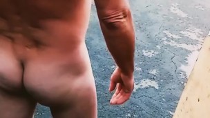 Naked in road