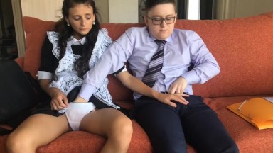 Schoolboy fucked  after school. Virgin first anal