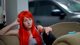 Hot Redhead Smoking