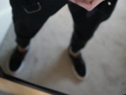Japanese Boy Cumming On His Mirror