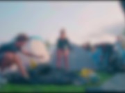 Risky Public Sex Teens in a Tent at Crowded Music Festival 1/16