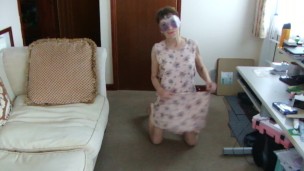 Sexy Catwalk With Dress & Eye Mask....Sexy Just For You! Look At My Legs!