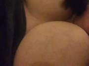 Huge natural tits get slapped