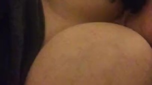 Huge natural tits get slapped