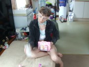 Honey Owl Playing With Mini Owl Toys...Sexy And Cute, Pink Thong White Bra