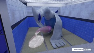 GIANT LEGENDARY LUGIA FILLS MASSIVE CONDOM [EXCESSIVE CUM] [POKEMON]