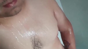 jerking off in the shower