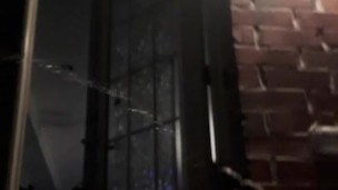 Cuckold ordered to piss outside all over himself and into his own mouth