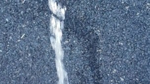 Short Brunette Pees In the Middle Of Street