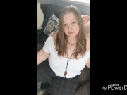 Smoking breast play and tease and cumming with hand down pants 1/16