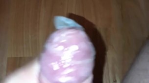 MUST SEE! cum in condom. condom almost broke.