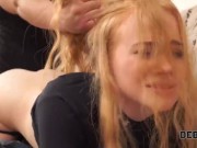 Debt4k. Sweetie with sexy red hair agrees to pay for big TV 8/16
