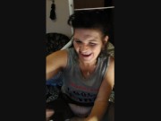 MILF  experiments with dick pump on her clit.. kinda weird but ha 5/16