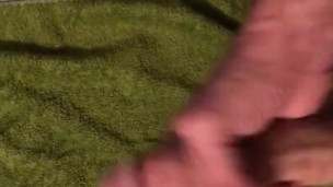 Guy jerking cock until he cums