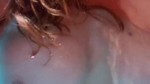 Floating naked in my pool