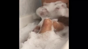 Stepsister Caught being dirty in bubble bath