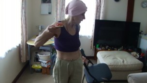 Eating My Pizza Sexy...Purple Sports Bra, Hair Towel And Sexy Seduction!