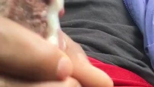 Busting a nut in the car 