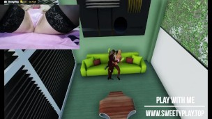 3D Threesome hardcore blonde and two BBC in public club