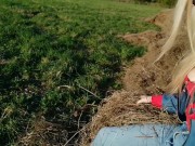 A sunny day & a gorgeous milf sunbathing in the field feeling sexy!  5/16