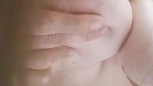  Playing with my big natural titties