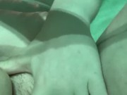 Thick teen playing with herself underwater in public pool