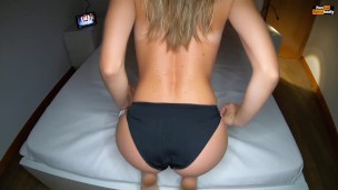 HOT BLONDE WITH BIG ASS GETS FUCKED FROM BEHIND - POV DOGGYSTYLE