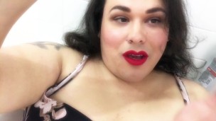 Transgender BBW Pees in Her Panties