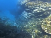 Public beach. Nude snorkeling / Underwater. Save the ocean and have fun! 2/16