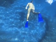 Public beach. Nude snorkeling / Underwater. Save the ocean and have fun! 5/16