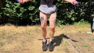 Jumping rope bulge bouncing dick print