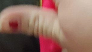 Using my first toy ever on my fat creamy pussy