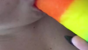 Pride Themed Dildo Blowjob