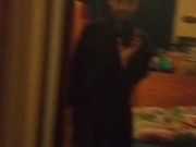Bad Stepdaddy sneaks into stepdaughters bedroom to sniff her panties.