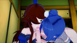 Naruto FUTA Kushina Blows Her Load All Over Konan and Mei
