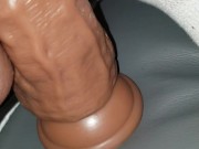 Fucking dildo while husband drives