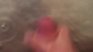 Jacking off and cumming in the shower