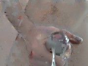 Took out his hard cock and cumshot