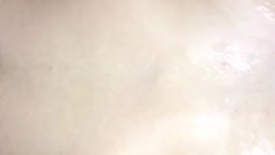 POV Handjob, cum on wife’s tits. Husband licks the cum right off her chest.