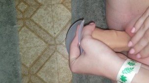 Fuck my own tight pussy with dildo
