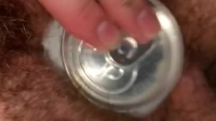 Loose Hairy Pink Cunt Used As Koozie!! 