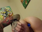 Anal plugging 101 I do her she does me. Rim job, cumshot with toys and DP 2/16