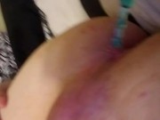 Anal plugging 101 I do her she does me. Rim job, cumshot with toys and DP 6/16