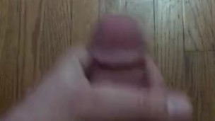 Jerking my big cock and blow a massive thick creamy hands free cumshot 