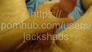 Jerking my big cock while watching TV