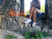 Teen surprised at masturbating fucks a peeping top public sex LustTaste 4K 1/16