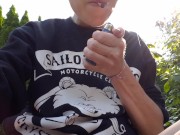 Smoking  and Casually Wetting My Panties In The Grass 2/16