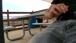 Jerking off and cumming hard at a public dog park