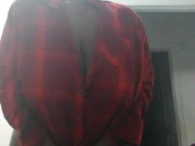 Bbw in checkered shirt and no panties 15/16