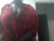 Bbw in checkered shirt and no panties 16/16